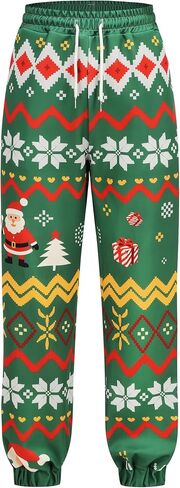 GRAJTCIN Chirstmas Sweatpants Women Elastic Waist Chirstmas Print Sweatpants Fun Haroun Pants with Pockets in Saudi Arabia