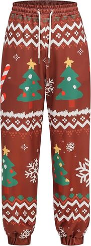 GRAJTCIN Chirstmas Sweatpants Women Elastic Waist Chirstmas Print Sweatpants Fun Haroun Pants with Pockets in Saudi Arabia