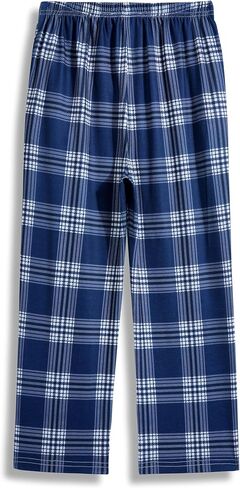 Arshiner Boys Blue Plaid Pajama Pants Long Plaid PJ Bottoms Boys Sleepwear Blue and White Plaid Lounge Pants with Pockets 8-9 Years in Saudi Arabia