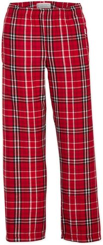 boxercraft Youth Poly Flannel Pants Plaid Lounge Pants with 2 Pockets, Red/White Youth Medium in Saudi Arabia