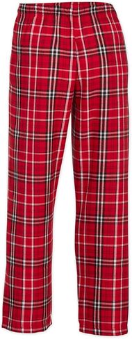 boxercraft Youth Poly Flannel Pants Plaid Lounge Pants with 2 Pockets, Red/White Youth Medium in Saudi Arabia