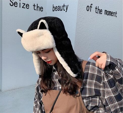 Winter Trapper Hat,Russian Ushanka Trooper Aviator Hats for Girl & Women,Snow Eskimo Hat with Ear Flaps for Cold Weather. in Saudi Arabia