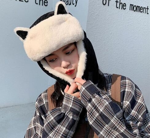Winter Trapper Hat,Russian Ushanka Trooper Aviator Hats for Girl & Women,Snow Eskimo Hat with Ear Flaps for Cold Weather. in Saudi Arabia