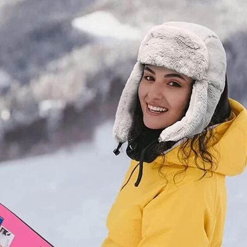 Winter Trapper Hat,Russian Ushanka Trooper Aviator Hats for Girl & Women,Snow Eskimo Hat with Ear Flaps for Cold Weather. in Saudi Arabia