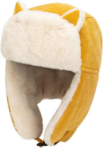 Winter Trapper Hat,Russian Ushanka Trooper Aviator Hats for Girl & Women,Snow Eskimo Hat with Ear Flaps for Cold Weather. in Saudi Arabia