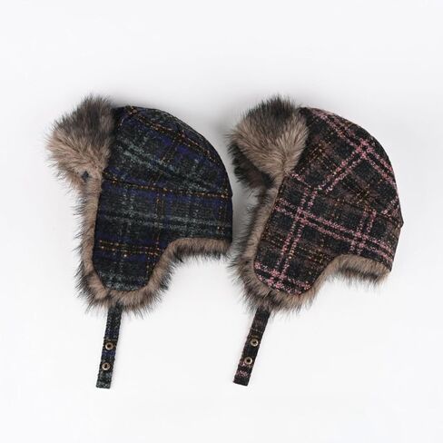الشتاء منقوشة الصياد قبعة دافئة Ushanka الروسية قبعة فو الفراء الأذن رفرف التزلج قبعة الصيد للرجال النساء الطقس البارد in Saudi Arabia