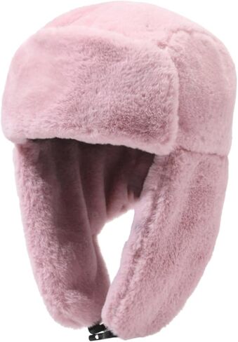 KXF الشتاء للجنسين الأذن رفرف الروسية Ushanka قبعة فو الفراء الصياد جندي القبعات مع غطاء للأذنين للرجال والنساء in Kuwait
