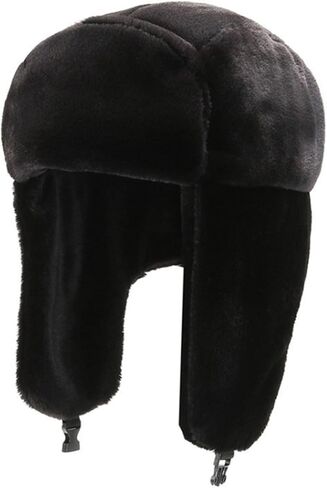 KXF الشتاء للجنسين الأذن رفرف الروسية Ushanka قبعة فو الفراء الصياد جندي القبعات مع غطاء للأذنين للرجال والنساء in Kuwait