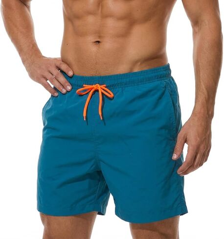 Mens Swim Trunks Quick Dry Beach Shorts with Mesh Lining, Pockets, Elastic Waist, Adjustable Drawstring in Saudi Arabia