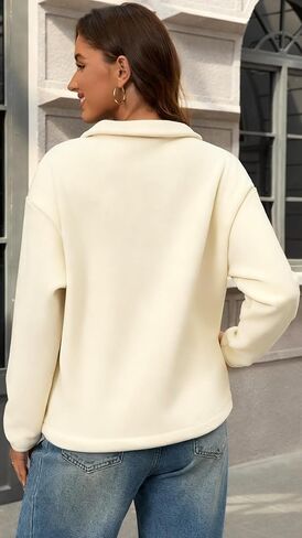 Women's Classic Half-Zip Polar Soft Fleece Jacket Warm Lightweight Fleece Pullover for Outdoor Daily Wear in Saudi Arabia