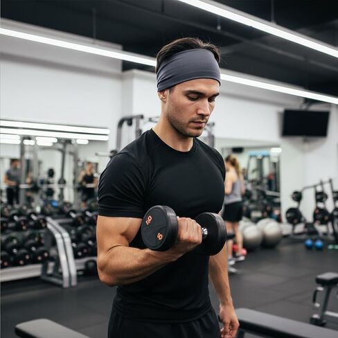 4 Pcs Running Headbands for Men, Sport Headbands Stretchy Quick-Dry Sweatband Mens Stretchy Headband for Football Cycling Basketball Yoga Fitness Workout Unisex in Saudi Arabia