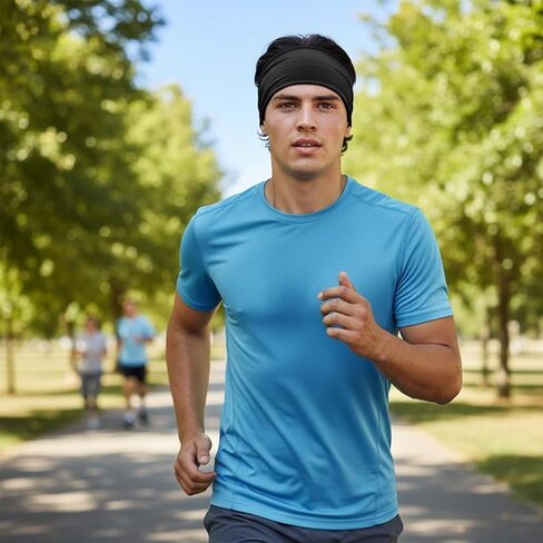 4 Pcs Running Headbands for Men, Sport Headbands Stretchy Quick-Dry Sweatband Mens Stretchy Headband for Football Cycling Basketball Yoga Fitness Workout Unisex in Saudi Arabia