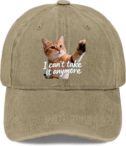Silly Staring Cat I Can't Take It Anymore Hat for Women Classic Washed in Saudi Arabia