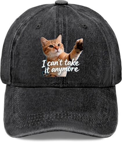 قبعة Silly Staring Cat I Can't Take It Anymore للنساء كلاسيكية مغسولة in Kuwait