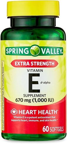 Unique Bundle Store Vitamin E 670mg (1,000 IU) Extra Strength – 60 Softgels, Natural d-Alpha Vitamin E Supplement, Daily Vitamina E 1000 IU for Wellness (Pack of 1) in Saudi Arabia