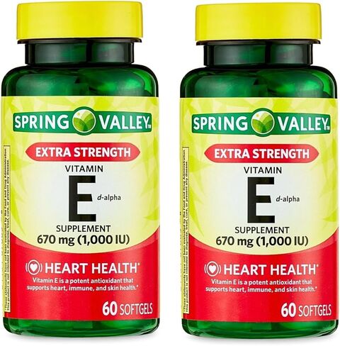 Unique Bundle Store Vitamin E 670mg (1,000 IU) Extra Strength – 60 Softgels, Natural d-Alpha Vitamin E Supplement, Daily Vitamina E 1000 IU for Wellness (Pack of 1) in Saudi Arabia