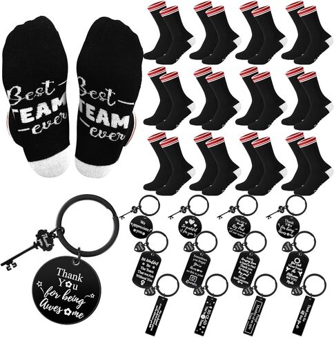 Berlune Appreciation Gifts Bulk for Employee Best Team Ever Socks Keychains Gifts for Coworkers Women Men in Saudi Arabia