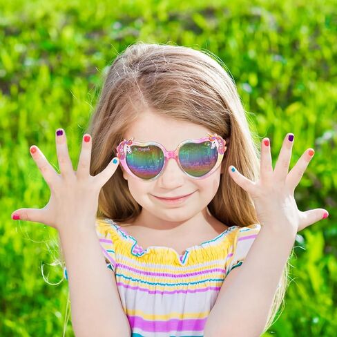 3 Pairs Kids Sunglasses Girls,UV Protection Unicorn Sunglasses Toddler Eyewear for Childrens Party Favors Beach Dress up Glasses in Saudi Arabia
