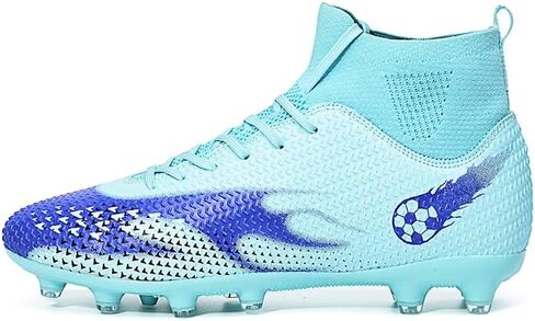 Men's Soccer Shoes Outdoor Turf Indoor Soccer Training Sneaker Professional High-Top Athletic Football Boots Breathable Cleats Lace-Up Non-Slip Spikes AG/FG/TF Boots in Saudi Arabia