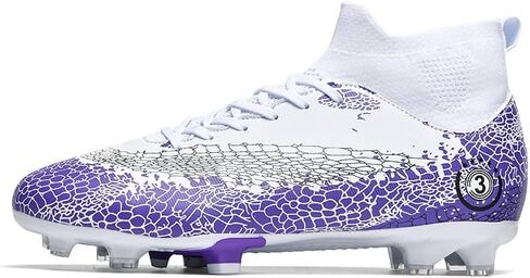 Men's Soccer Shoes Outdoor Turf Indoor Soccer Training Sneaker Professional High-Top Athletic Football Boots Breathable Cleats Lace-Up Non-Slip Spikes AG/FG/TF Boots in Saudi Arabia