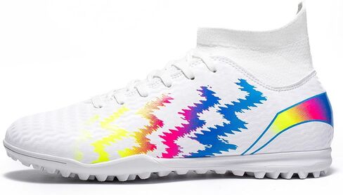 Men's Soccer Shoes Outdoor Turf Indoor Soccer Training Sneaker Professional High-Top Athletic Football Boots Breathable Cleats Lace-Up Non-Slip Spikes AG/FG/TF Boots in Saudi Arabia