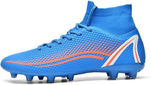 Men's Soccer Shoes Outdoor Turf Indoor Soccer Training Sneaker Professional High-Top Athletic Football Boots Breathable Cleats Lace-Up Non-Slip Spikes AG/FG/TF Boots in Saudi Arabia