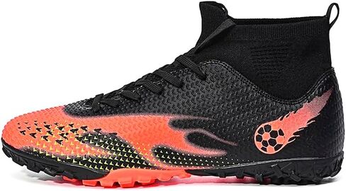 Men's Soccer Shoes Outdoor Turf Indoor Soccer Training Sneaker Professional High-Top Athletic Football Boots Breathable Cleats Lace-Up Non-Slip Spikes AG/FG/TF Boots in Saudi Arabia