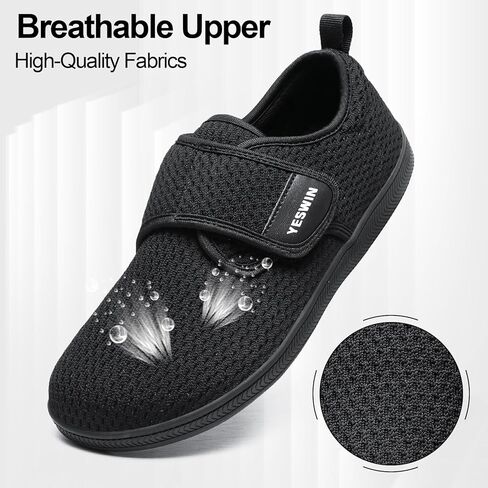 Diabetic Walking Shoes for Women Wide Toe Box Non Slip Comfortable Breathable Zero Drop Barefoot Shoe with Adjustable Strap for Neuropathy, Edema, Swollen Feet, Elderly, Pregnancy in Saudi Arabia