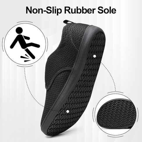 Diabetic Walking Shoes for Women Wide Toe Box Non Slip Comfortable Breathable Zero Drop Barefoot Shoe with Adjustable Strap for Neuropathy, Edema, Swollen Feet, Elderly, Pregnancy in Saudi Arabia