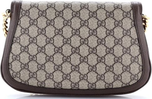 حقيبة Gucci Blondie NM Chain Flap المحببة مسبقًا من القماش المطلي بشعار GG، صغيرة، بنية in Saudi Arabia