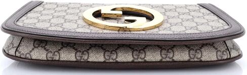 حقيبة Gucci Blondie NM Chain Flap المحببة مسبقًا من القماش المطلي بشعار GG، صغيرة، بنية in Saudi Arabia