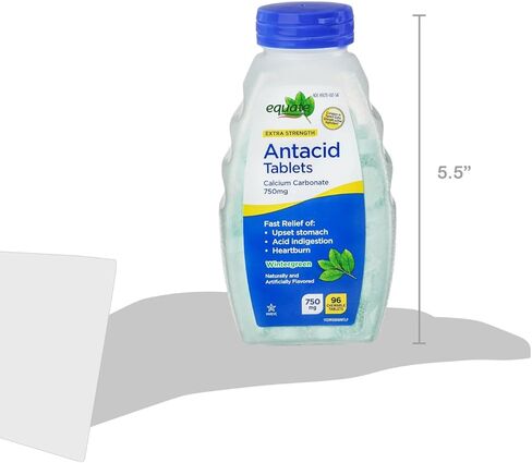 Ultra Strength Antacid Chewable Tablets, Wintergreen Flavor, 750 mg -, 96 Count - Fast Heartburn Relief (Pack of 2) in Saudi Arabia