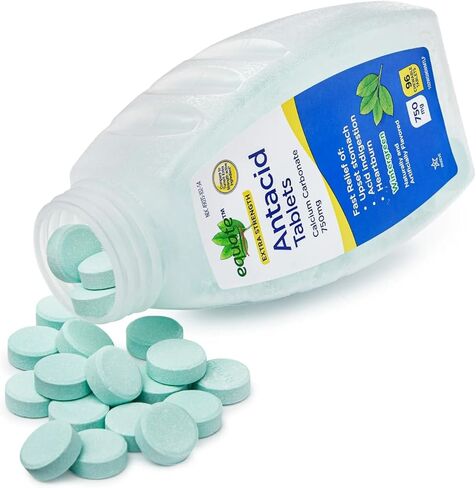 Ultra Strength Antacid Chewable Tablets, Wintergreen Flavor, 750 mg -, 96 Count - Fast Heartburn Relief (Pack of 2) in Saudi Arabia