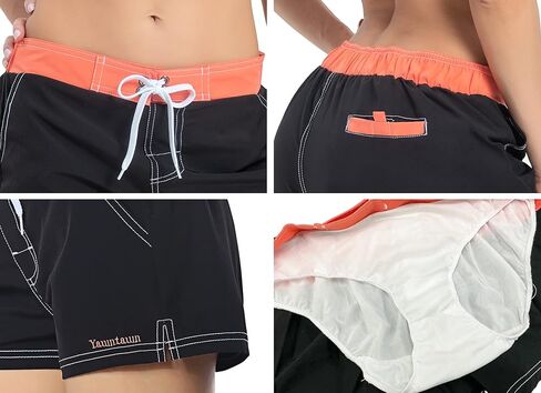 Women Beach Boardshorts Summer Swimwear Trunks Quick Dry Swim Shorts with Inner Liner Grey in Saudi Arabia