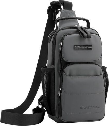 Sling Bag for Men Travel Lightweight Multi-pocket Crossbody Shoulder Bags Convertible Sling Backpack Chest Bag Men(Grey) in Saudi Arabia