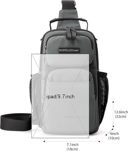 Sling Bag for Men Travel Lightweight Multi-pocket Crossbody Shoulder Bags Convertible Sling Backpack Chest Bag Men(Grey) in Saudi Arabia