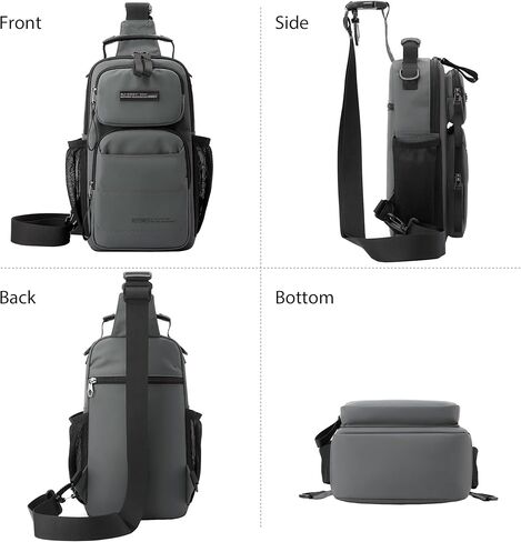 Sling Bag for Men Travel Lightweight Multi-pocket Crossbody Shoulder Bags Convertible Sling Backpack Chest Bag Men(Grey) in Saudi Arabia