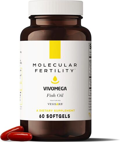 VIVOMEGA Fish Oil with VESIsorb® - Fertility Supplement for Women & Men - Doctor Formulated EPA DHA Omega 3 Fatty Acids, Vitamin D3 K2 for Reproductive Wellness - 60 Softgels in Saudi Arabia
