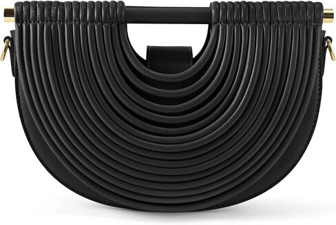 Clutch Purses for Women, Crescent Handbag Woven Bag, Formal PU Leather Purse Designer Handbags for Party Prom Wedding in Kuwait