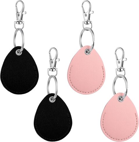 4 Pack Leather Key Fob Holder ID Card Keys Chain Protector Case Cover PU Leather Keychain Key Holder for Keys ID Cards Access Control in Kuwait