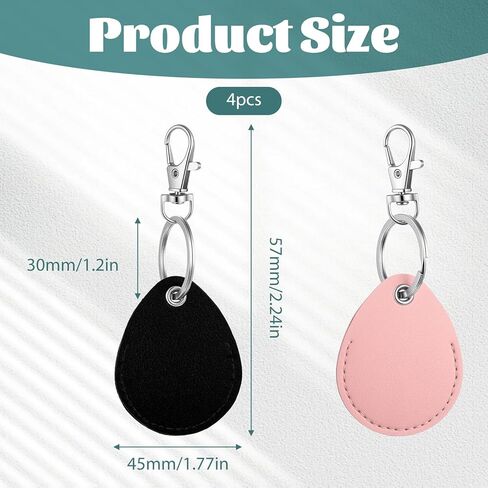 4 Pack Leather Key Fob Holder ID Card Keys Chain Protector Case Cover PU Leather Keychain Key Holder for Keys ID Cards Access Control in Kuwait