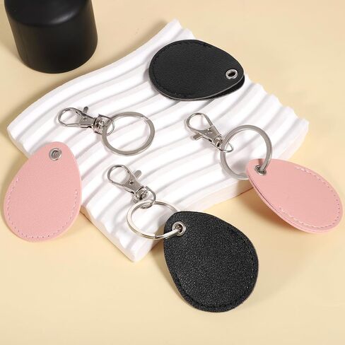 4 Pack Leather Key Fob Holder ID Card Keys Chain Protector Case Cover PU Leather Keychain Key Holder for Keys ID Cards Access Control in Kuwait