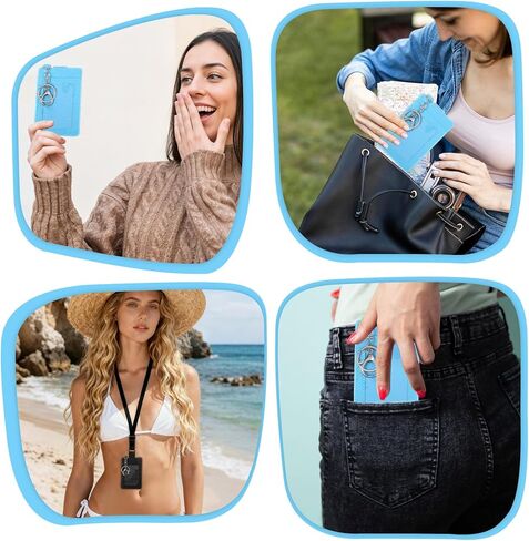 Card Holder Keychain, 2 Pack Slim Faux Leather Keychain ID Card Holder with Metal Clasps&Key Rings, Back/Front Pocket Purse Wallets for Carrying Keys, Metro Cards in Saudi Arabia