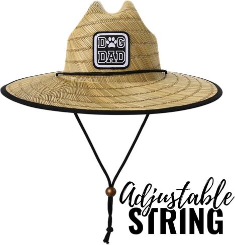 Dog Dad Gifts for Men, Men's Tides Pierside Lifeguard Beach Sun Straw Hat Natural in Saudi Arabia