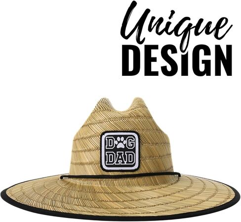Dog Dad Gifts for Men, Men's Tides Pierside Lifeguard Beach Sun Straw Hat Natural in Saudi Arabia