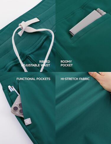 Sedona Flared Scrub Pants for Women – High-Waisted, Slim Flared Fit with 6 Functional Pockets, Stylish Design in Kuwait