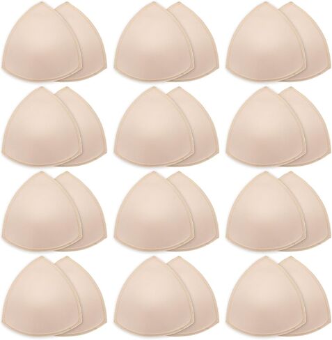 Yolev 12 Pairs Bra Inserts Pads Removable Sports Bra Pads Inserts Sewn Edges Triangle Bras Cups Insert Replacement Breast Enhancers in Saudi Arabia