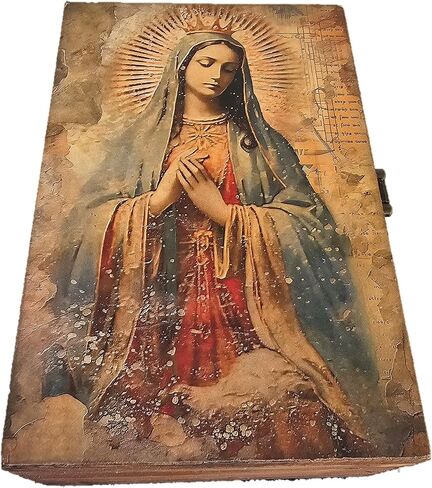 RK Collections Our Lady of Guadalupe Virgin Mother Mary Rosary Box. Vintage Woodem Prayer Box for Religious Gift. Trinket case Holder (6.5 x 4.25 x 2.25 inches) in Saudi Arabia