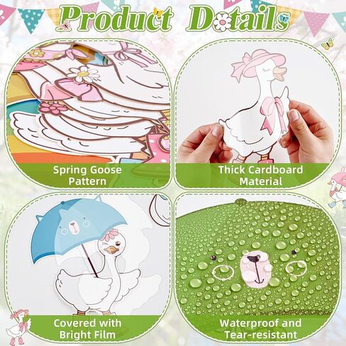 Honk Honk Spring is Back Bulletin Board Decorations Spring Goose Classroom Bulletin Board Set Silly Goose Rainbow Rainy Back to School Supplies for Office Sunday School Wall Door Decor in Saudi Arabia