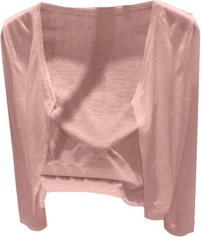 OYOANGLE Women's Plus Size Open Front Bolero Shrug Lightweight Long Sleeve Cropped Cardigan in Saudi Arabia